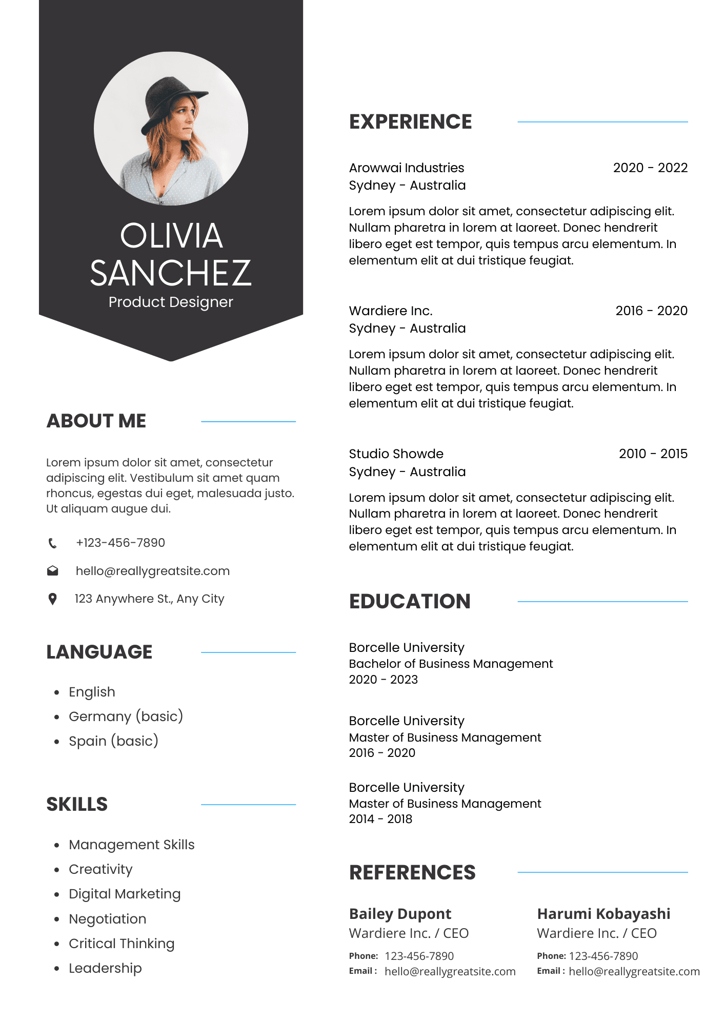 Resume template 1